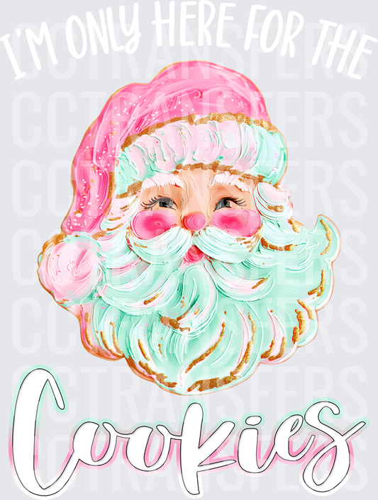 Pastel Santa Face Frosted Cookie Cookies Script (DTF)