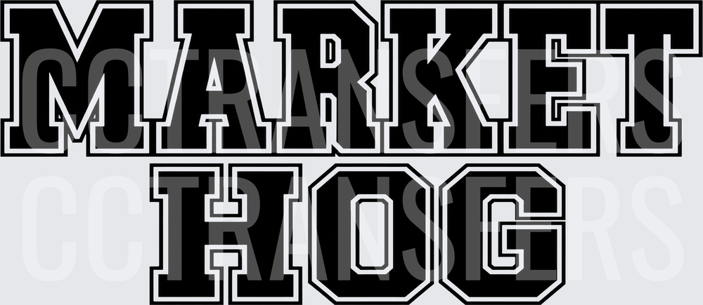 Market Hog Bold Varsity Block Letter Design (DTF)