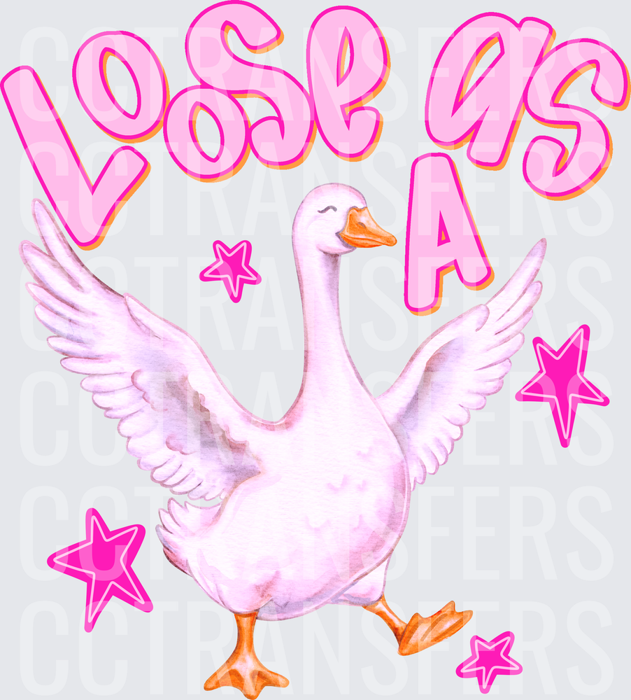 Loose As A Goose Pink Bubble Letter Stars (DTF)