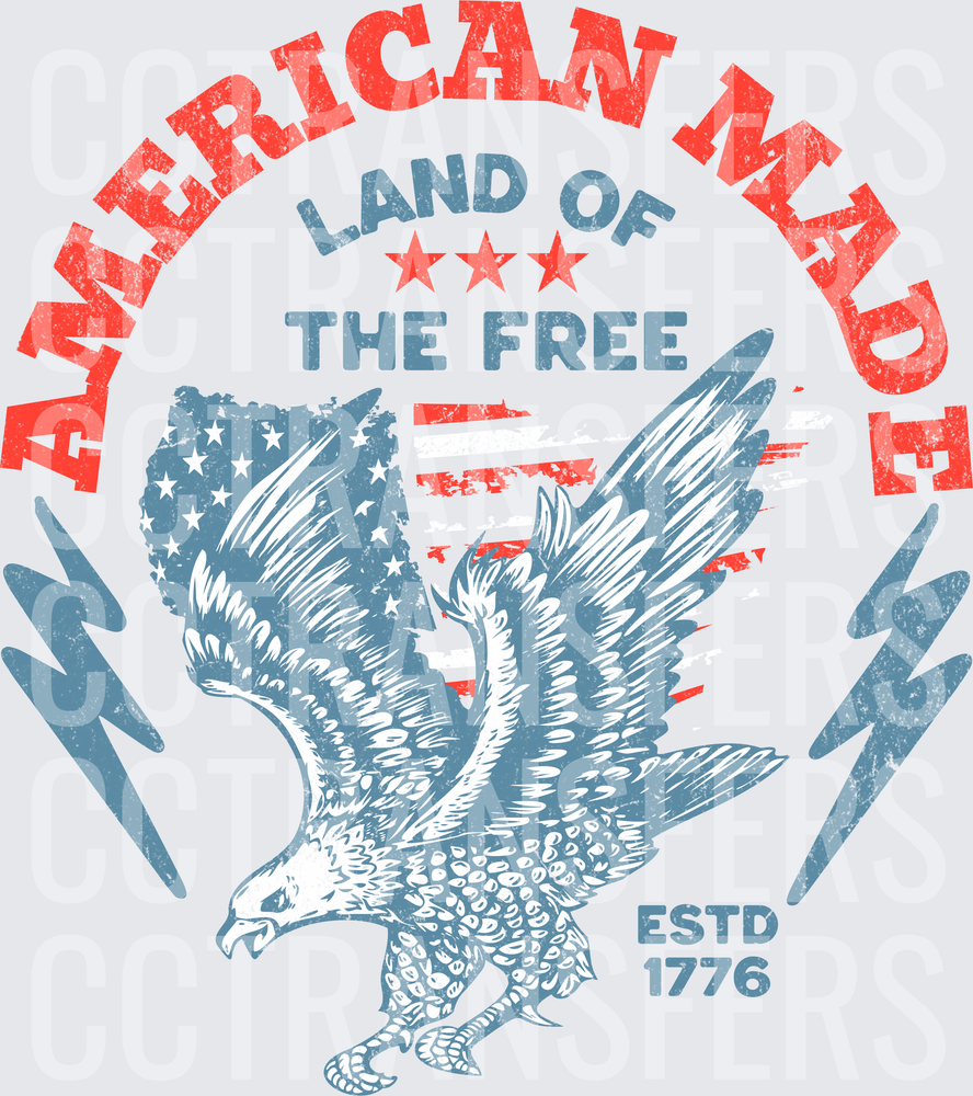 American Made Land of the Free Estd 1776 Eagle (DTF)
