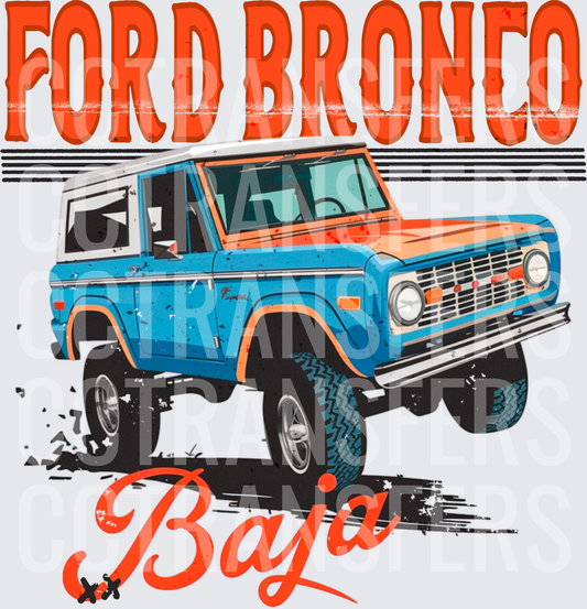 Ford Bronco Baja Classic Off-Road SUV Blue Orange (DTF)