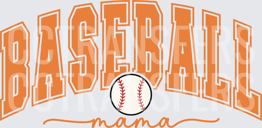 Baseball Mama Arched Varsity Letters with Ball (DTF)