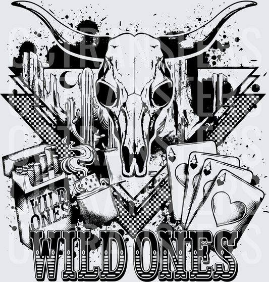 Wild Ones Longhorn Skull Desert Aces Rebel (DTF)