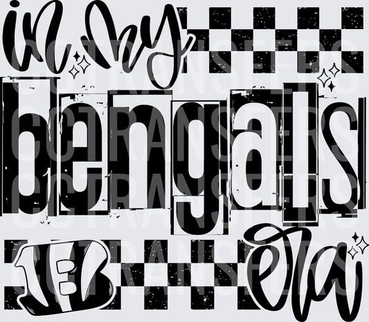 In My Bengals Era Checkered Football Fan DTF