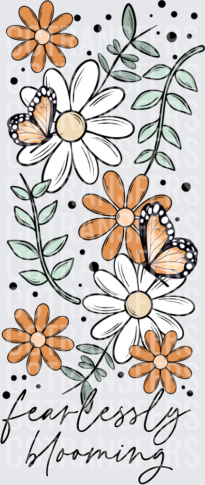 Fearlessly Blooming Floral Butterfly Daisy Design (DTF)