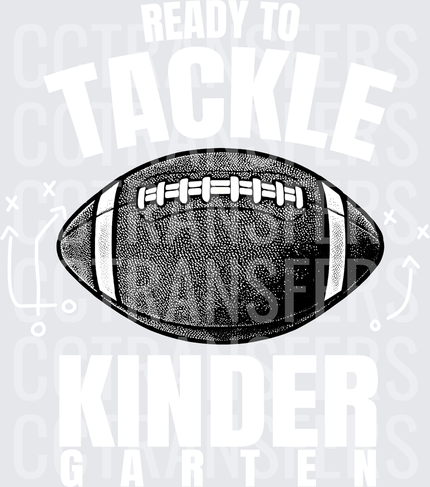 Black and White Detailed American Football Illustration (DTF)
