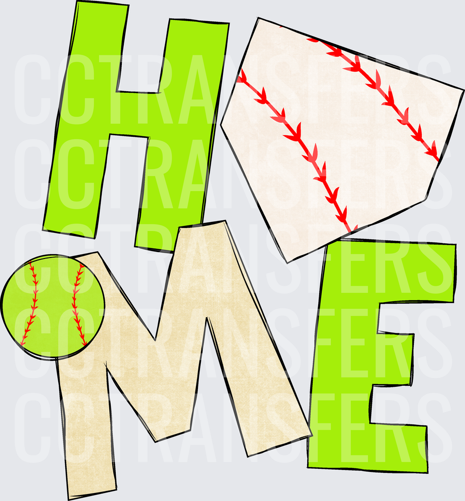 HOME Softball Home Plate Letter Design (DTF)