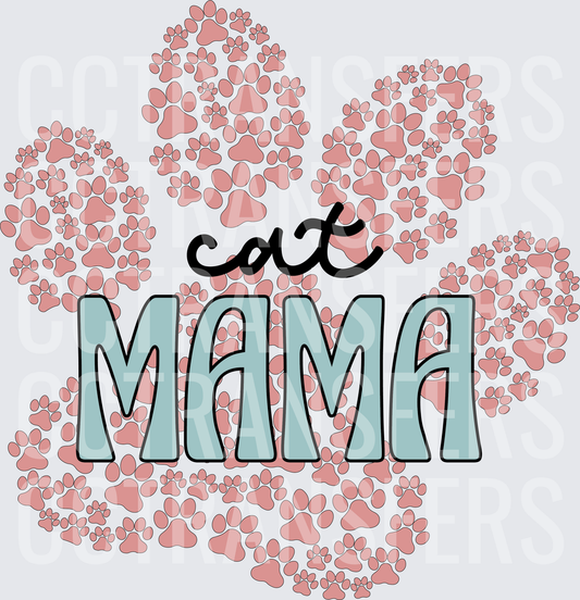 Cat Mama Paw Print Collage Design (DTF)