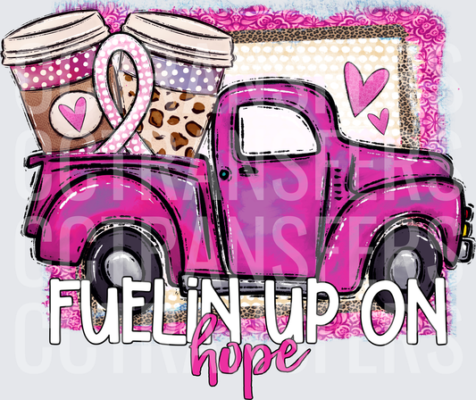 Fuelin Up On Hope Pink Ribbon Truck Coffee (DTF)