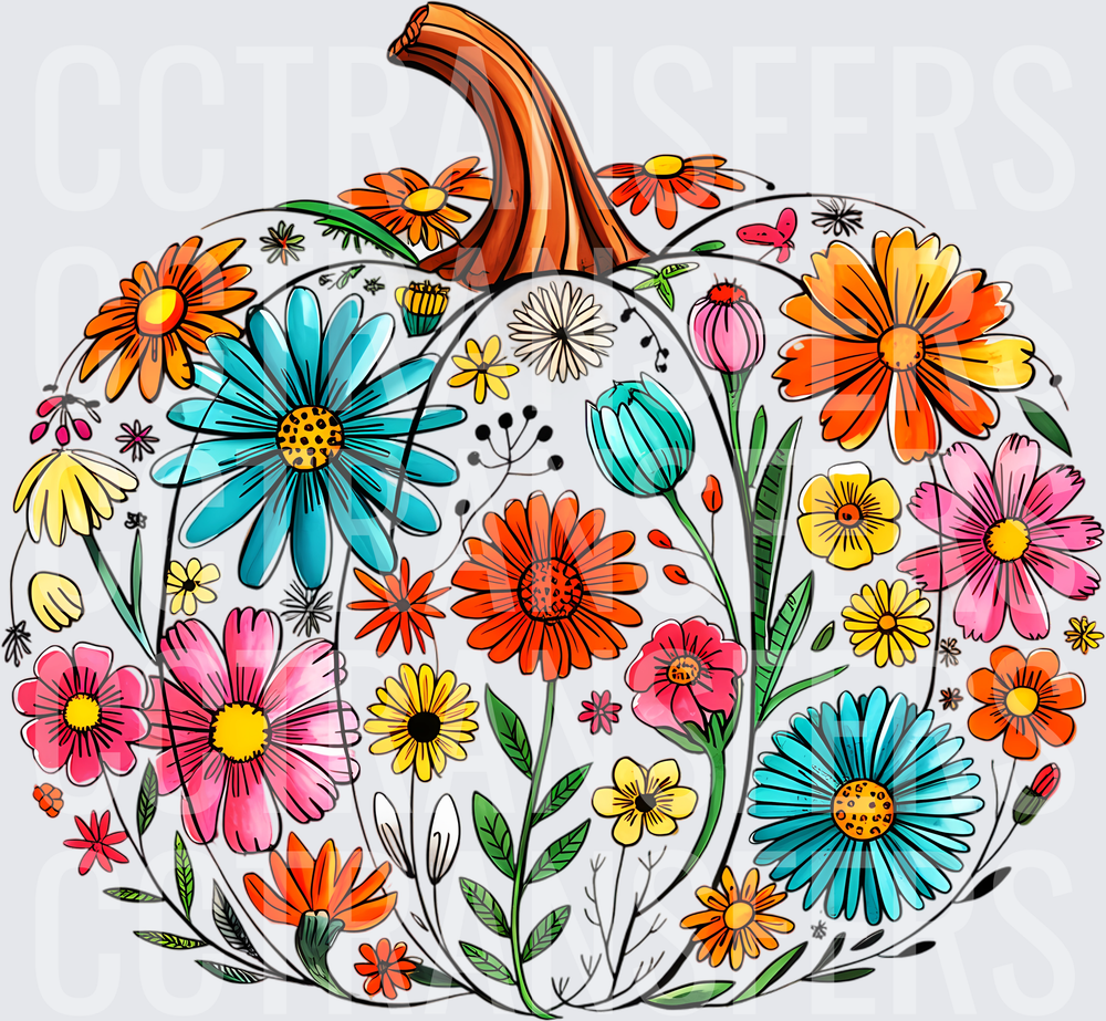 Wildflower Floral Pumpkin Boho Fall Harvest (DTF)