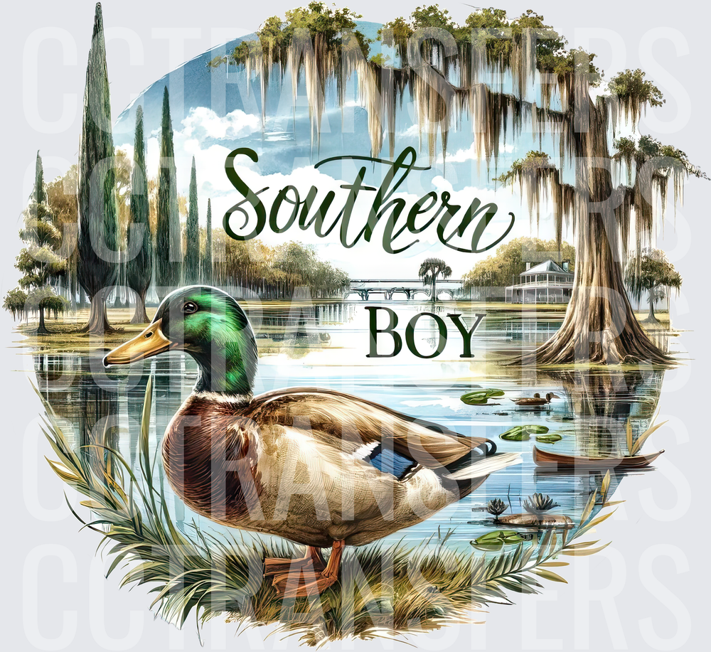 Southern Boy Mallard Duck Bayou Scene (DTF)