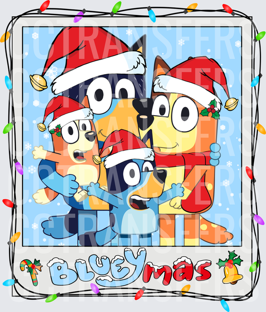 Blueymas Cartoon Dog Family Christmas Polaroid Santa Hats (DTF)