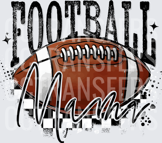 Football Mama Grunge Checkered Design (DTF)