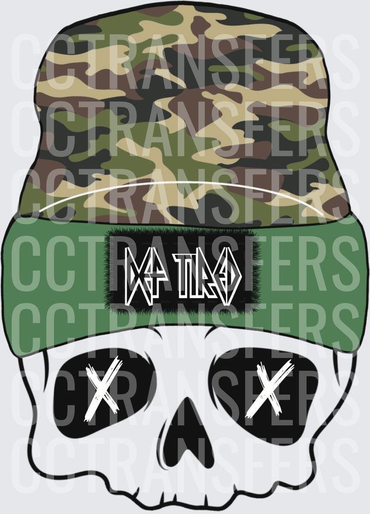 Skull Camo Beanie Def Tired X Eyes (DTF)