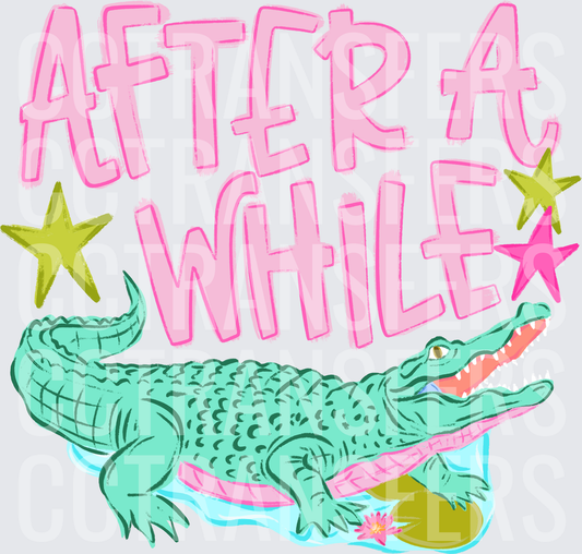 After A While Alligator with Stars and Lily Pad (DTF)
