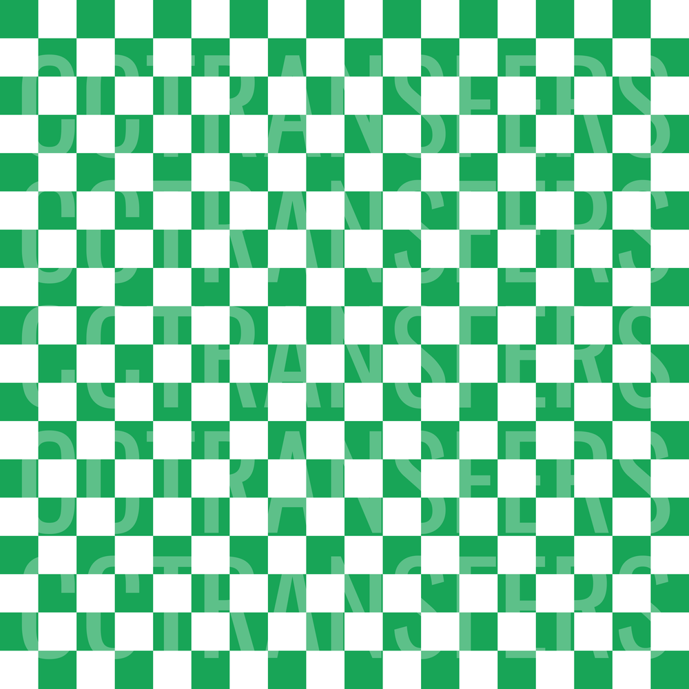 Green and White Checkerboard Pattern (DTF)
