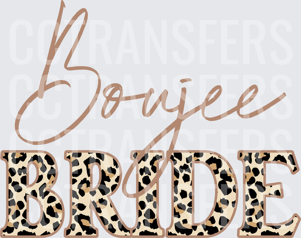 Boujee Bride Leopard Print Script and Bold Text (DTF)