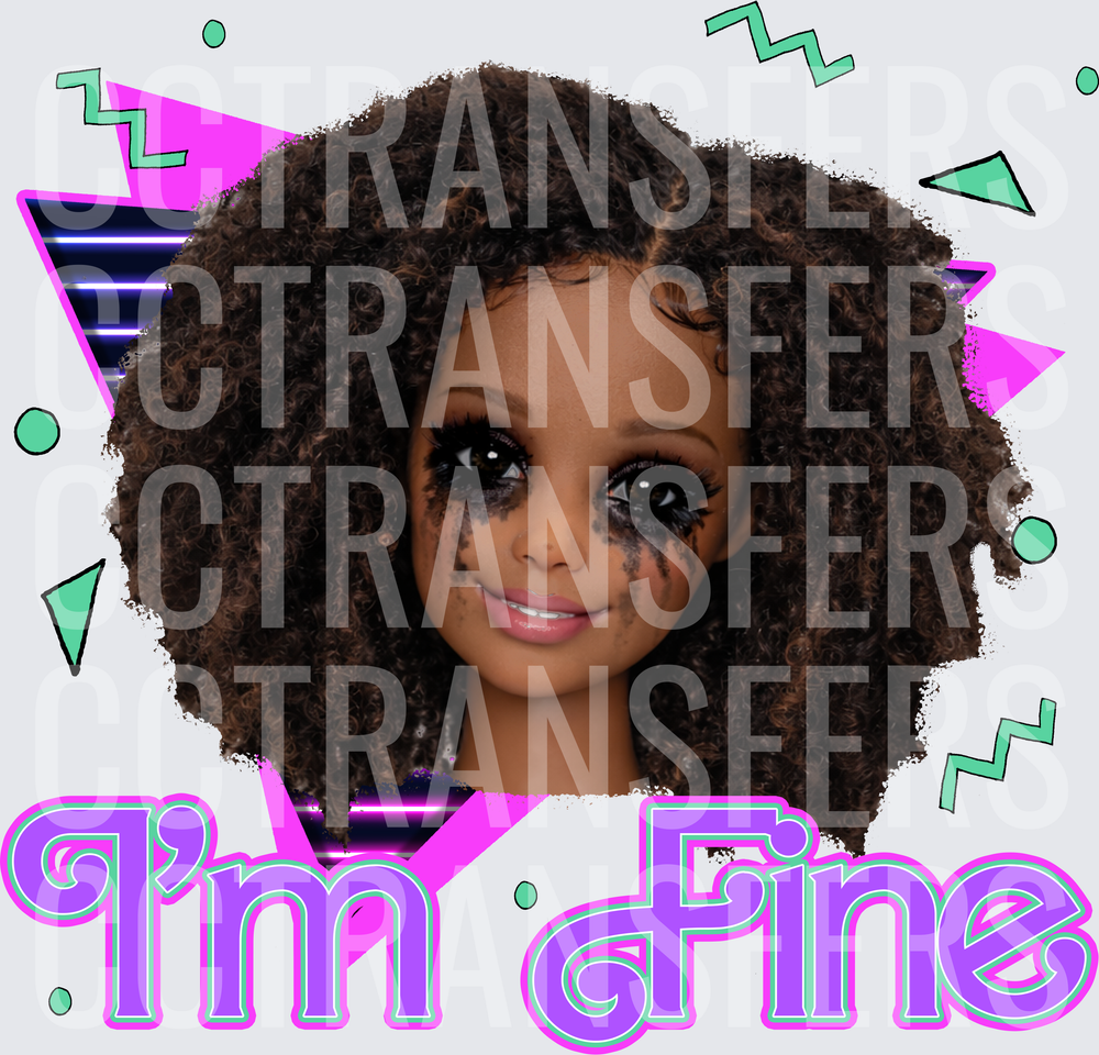 Curly Hair Doll Smeared Mascara I'm Fine Retro (DTF)