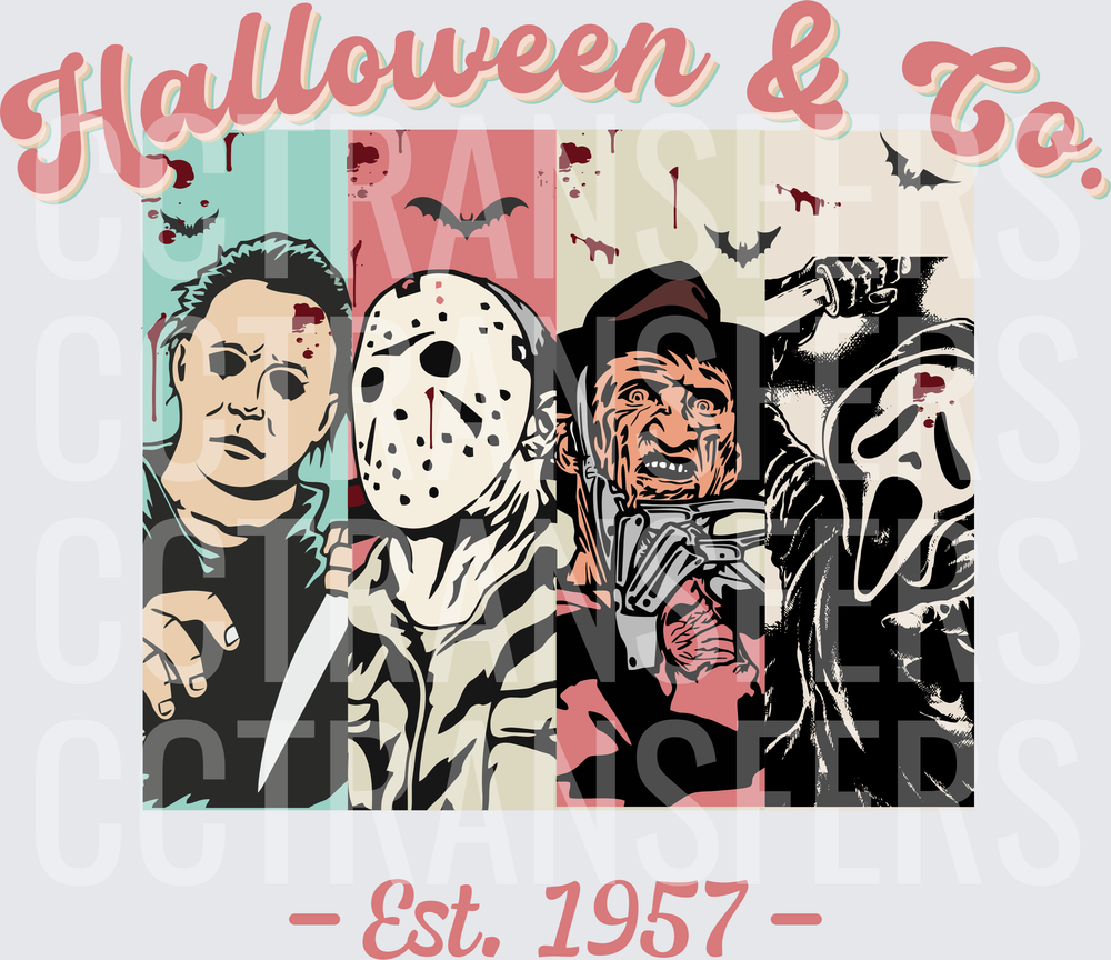 Halloween & Co Est 1957 Horror Icons Panel (DTF)