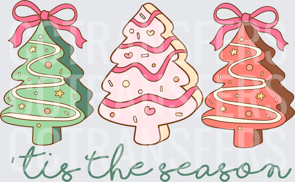 Tis The Season Christmas Tree Sugar Cookies (DTF)