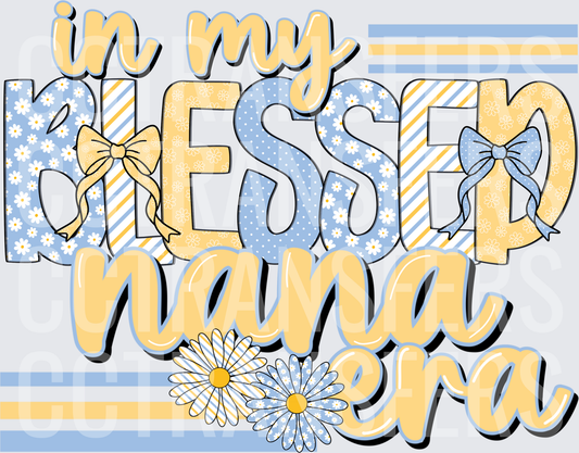 In My Blessed Nana Era Daisy Floral Bow Design (DTF)