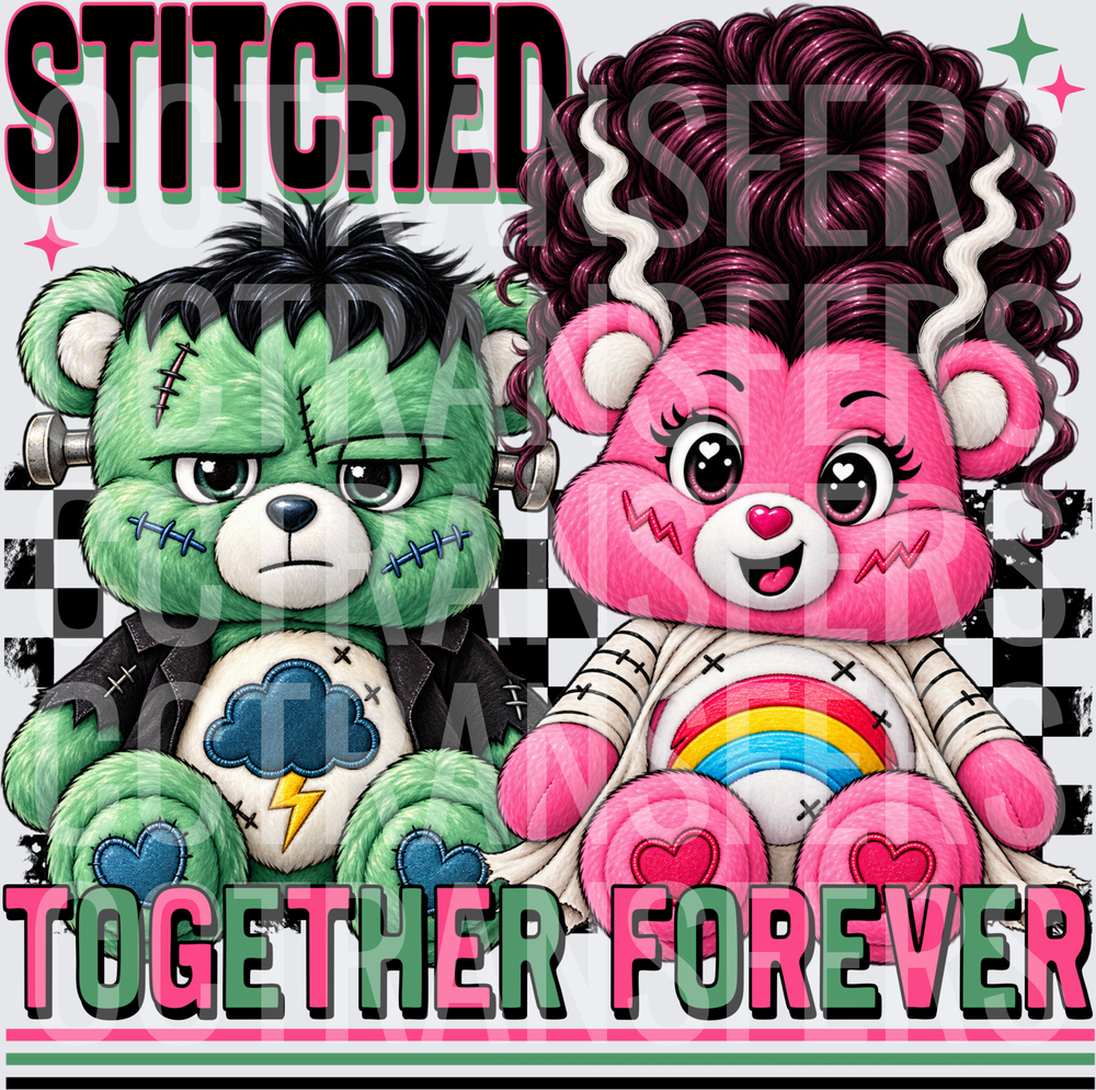 Stitched Together Forever Monster Couple Bears (DTF)
