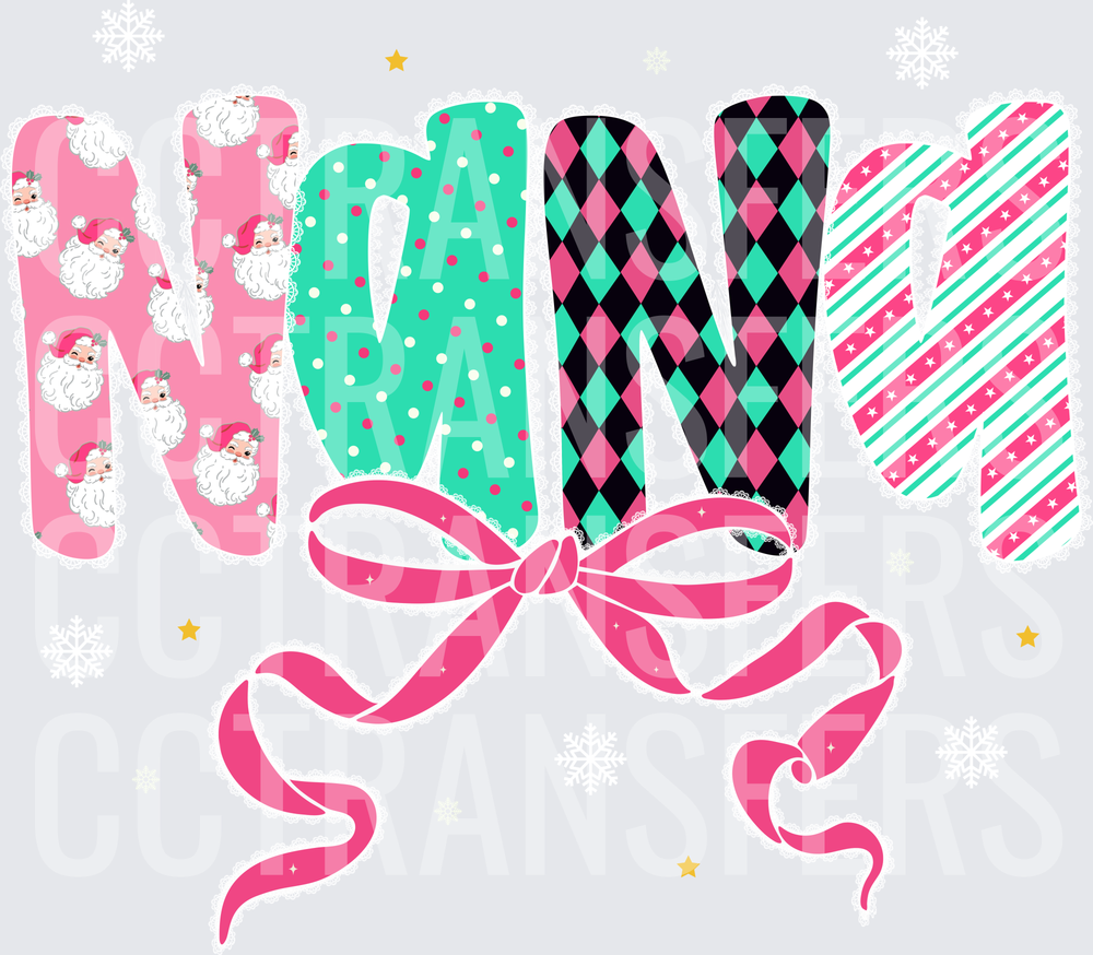 Pink Santa Coquette Nana Transfer