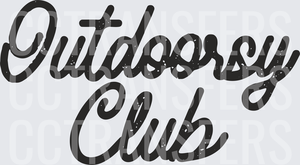 Outdoorsy Club Distressed Script Lettering (DTF)