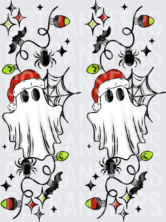 Spooky Ghost Santa Hat Spider Bat Christmas Lights (DTF)