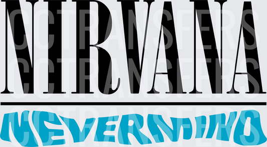 Classic Rock Band Nevermind Text Logo Design (DTF)
