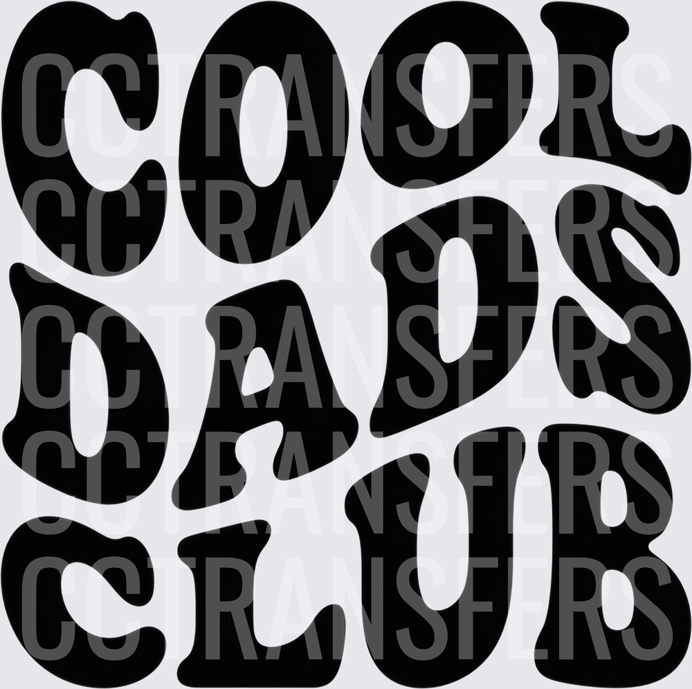 Cool Dads Club Retro Wavy Bold Letter Design (DTF)