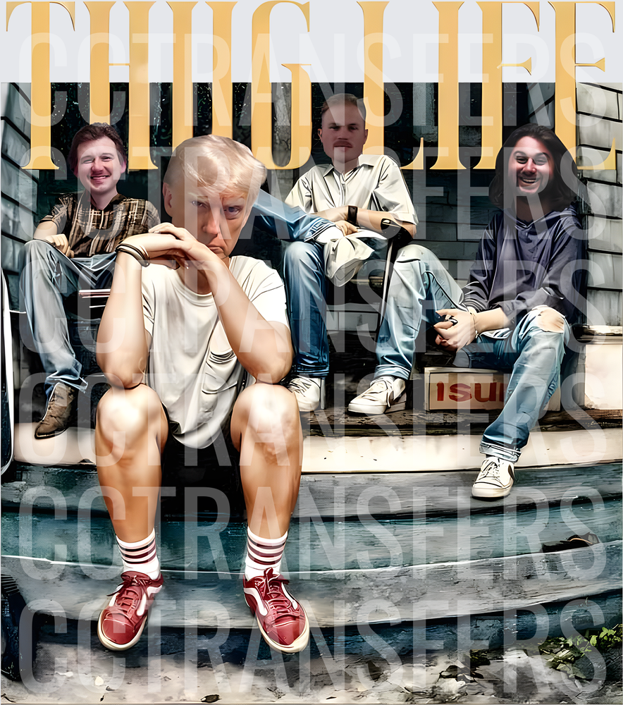 Thug Life Crew Hanging on Porch Steps (DTF)