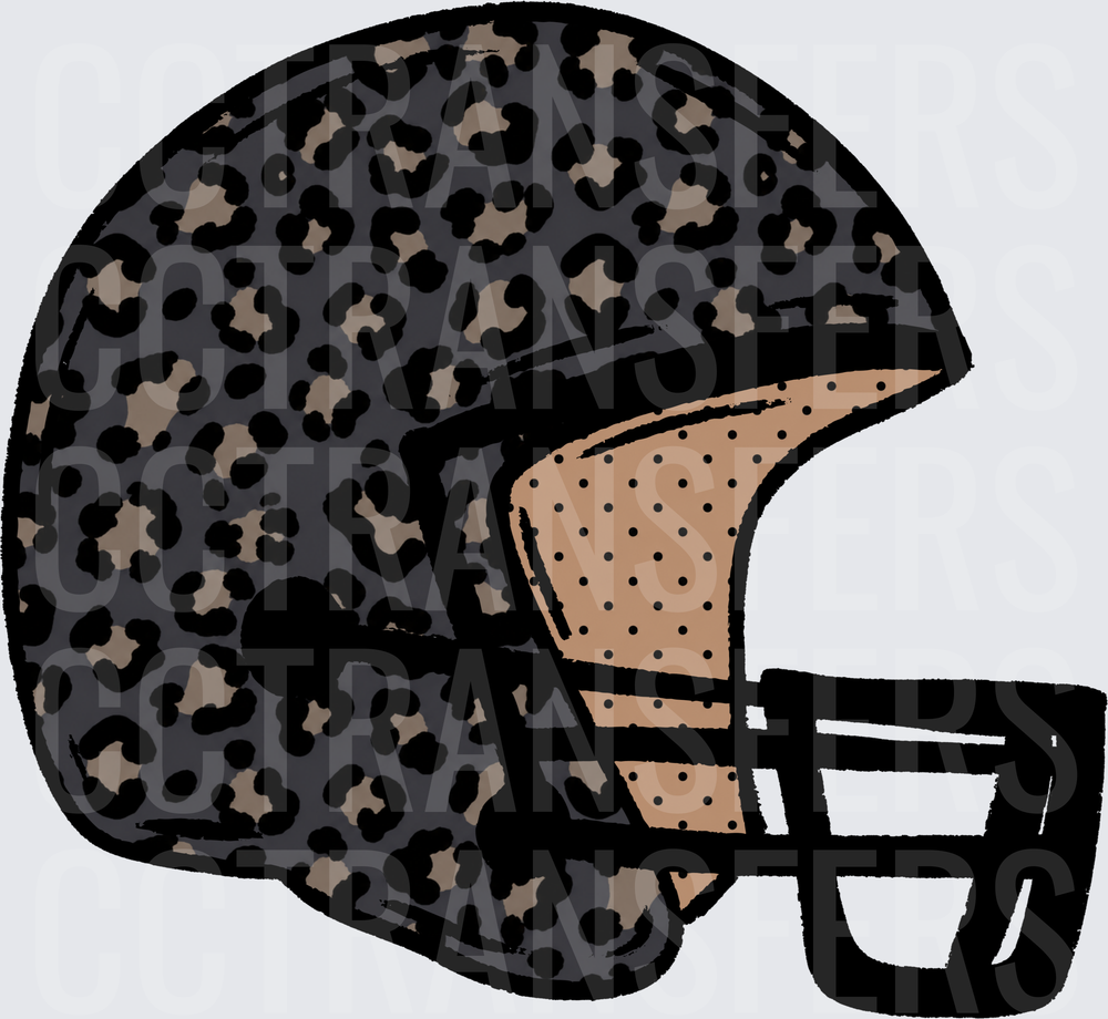 Leopard Print Football Helmet (DTF)