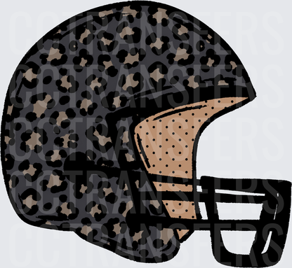 Leopard Print Football Helmet (DTF)
