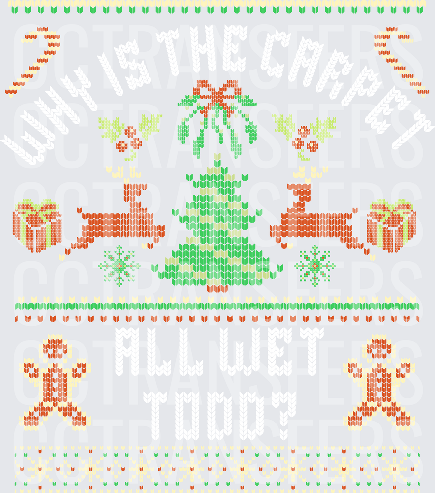 Ugly Christmas Sweater Knit Pattern Reindeer Tree (DTF)