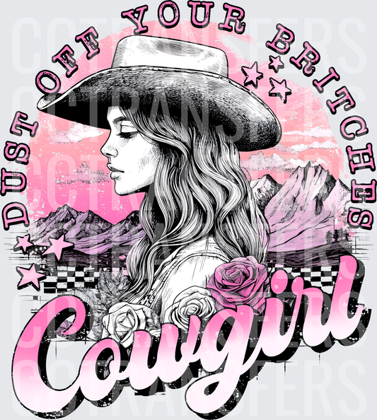 Dust Off Your Britches Cowgirl Western Woman Roses (DTF)