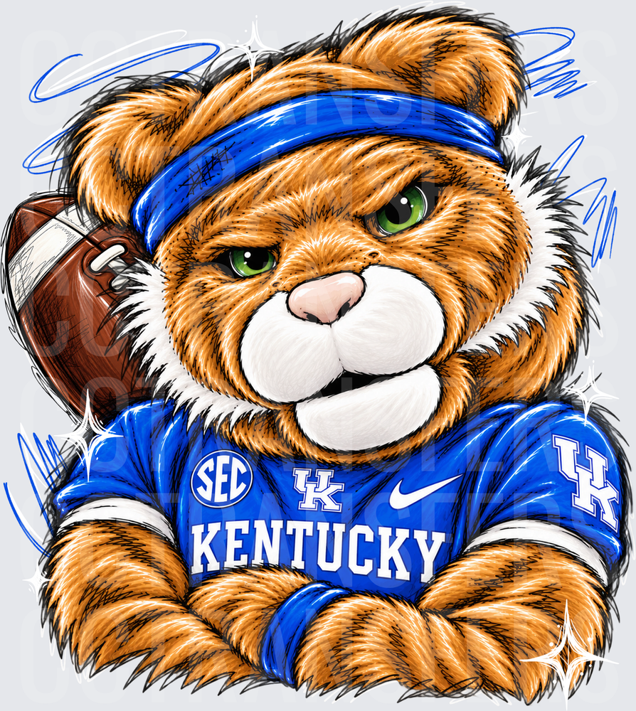 Fierce Teddy Bear Football SEC Kentucky Jersey Blue (DTF)