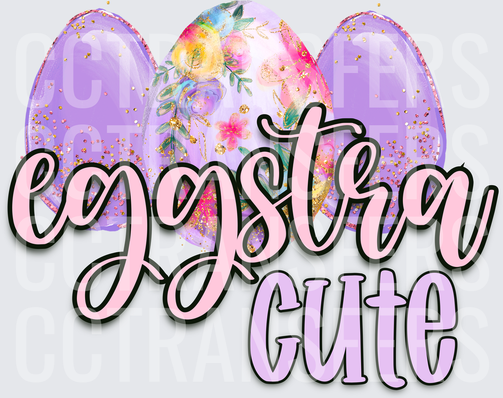 Eggstra Cute Glitter Floral Easter Eggs (DTF)