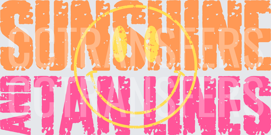 Sunshine And Tan Lines Distressed Smiley Summer (DTF)