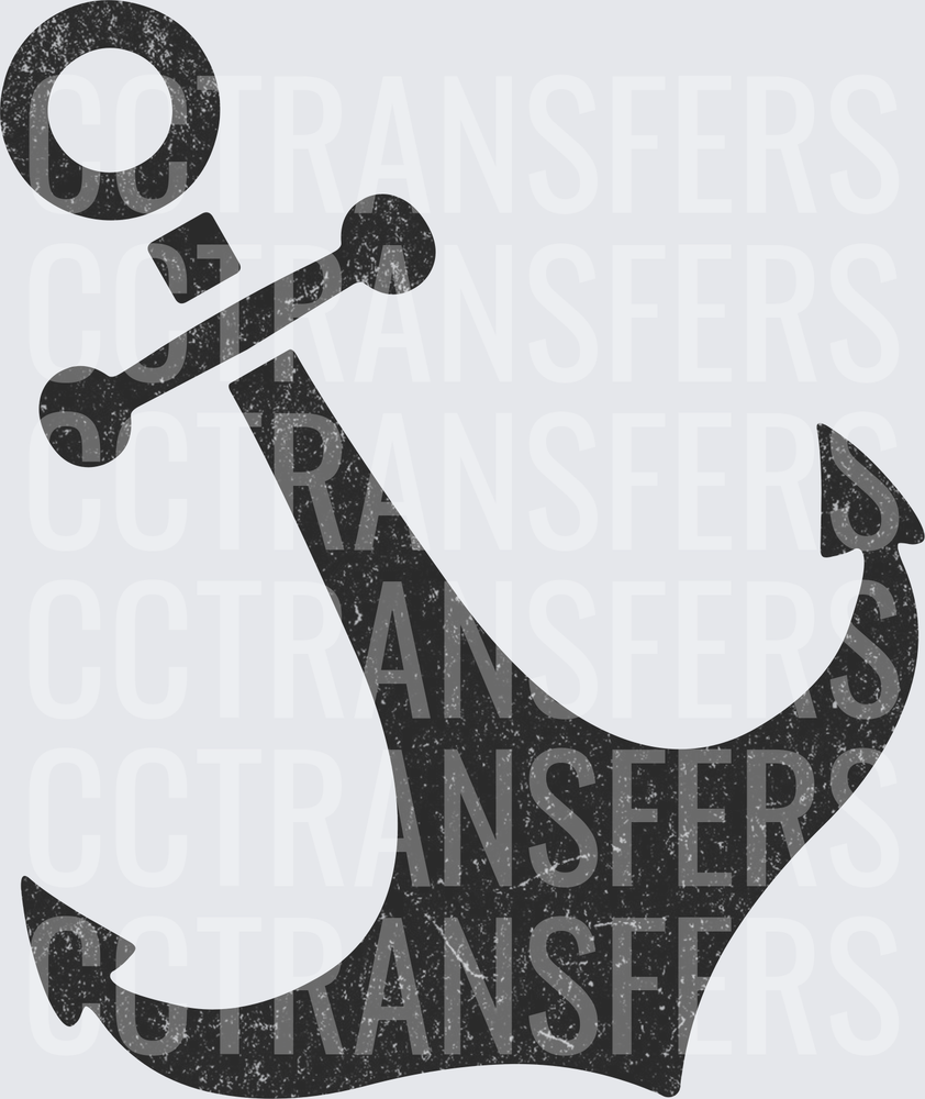 Distressed Nautical Anchor Tilted Grunge Vintage (DTF)