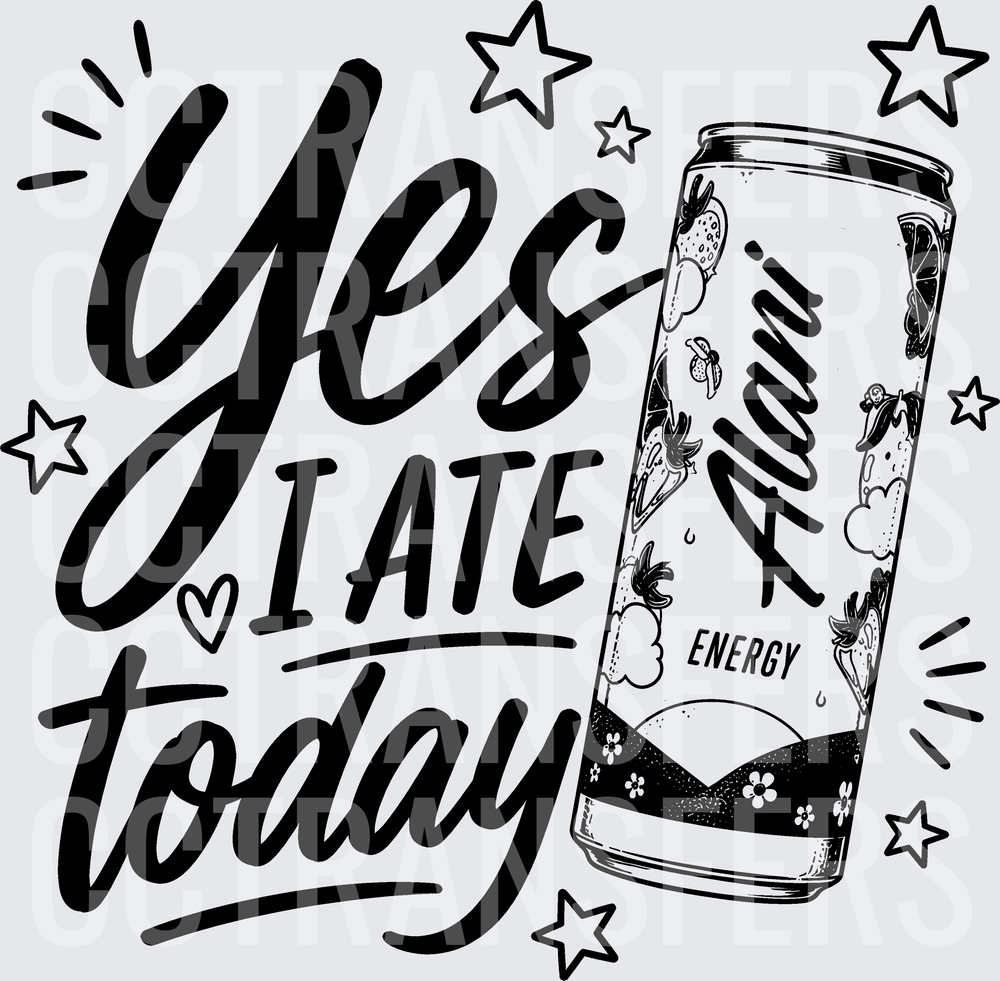 Yes I Ate Today Energy Drink Can Stars (DTF)