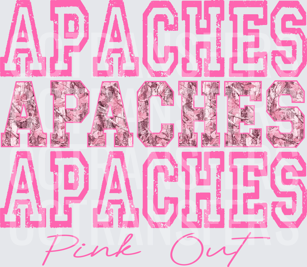 Apaches Pink Out Triple Stack Pink Camo Varsity (DTF)