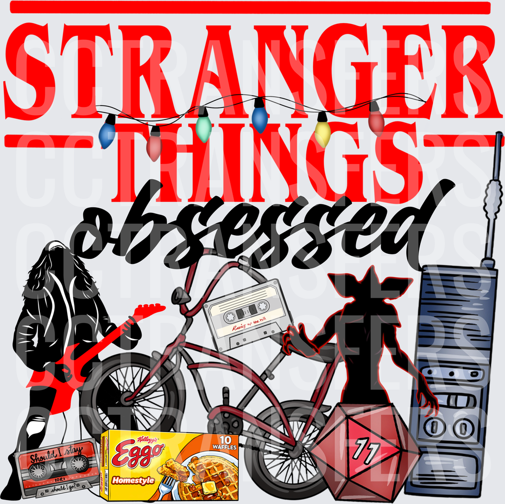 Stranger Things Obsessed Fan Collage Icons (DTF)