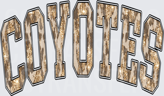 Coyotes Arched Glitter Cowhide Varsity Letters (DTF)
