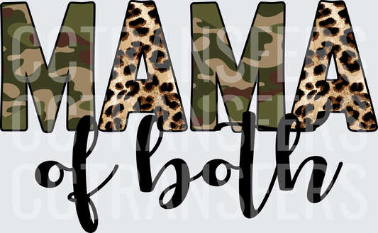Mama of Both Camo Leopard Print Letters (DTF)