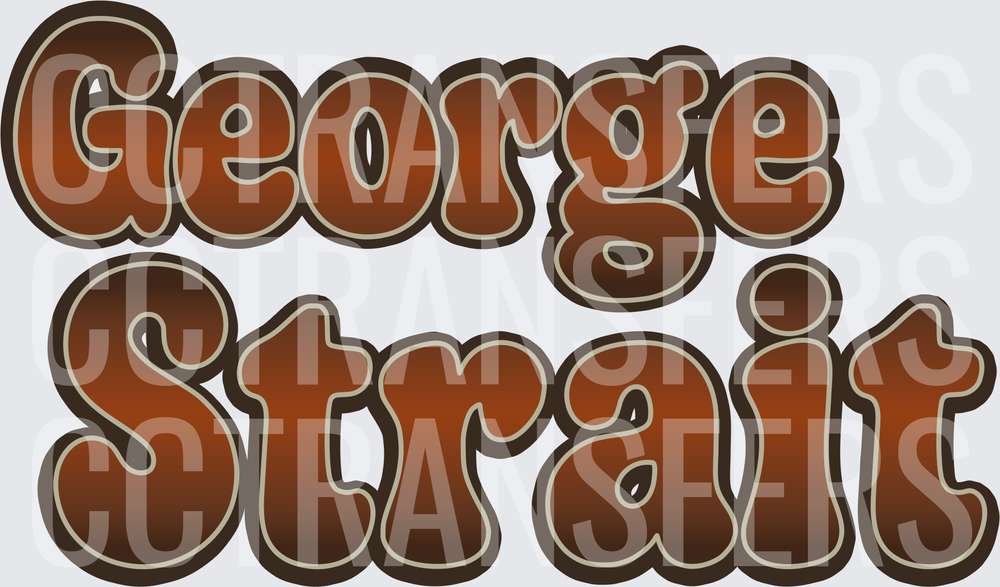 Retro Bubble Font George Strait Bold Text Design (DTF)