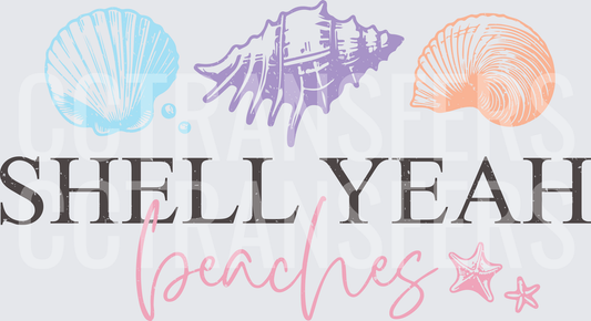 Shell Yeah Beaches Seashells Starfish Pastel (DTF)