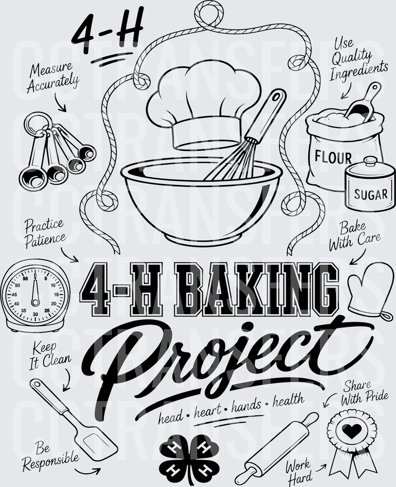 4-H Baking Project Head Heart Hands Health (DTF)