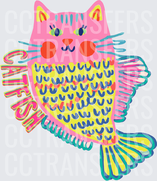 Colorful Catfish Cat Fish Hybrid Funny Novelty (DTF)