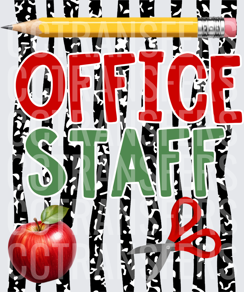 Office Staff School Supplies Bold Typography (DTF)